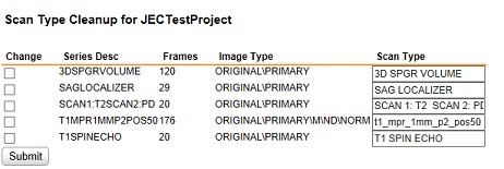 table of scan types